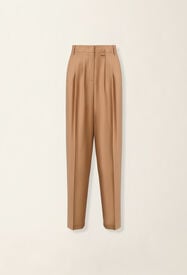 Fabiana Filippi Cool wool trousers with triple pleats, rattan Rattan PAD226F718M3860000
