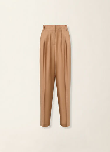 Cool wool trousers with triple pleats, rattan Fabiana Filippi Cool wool trousers with triple pleats, rattan Rattan PAD226F718M3860000
