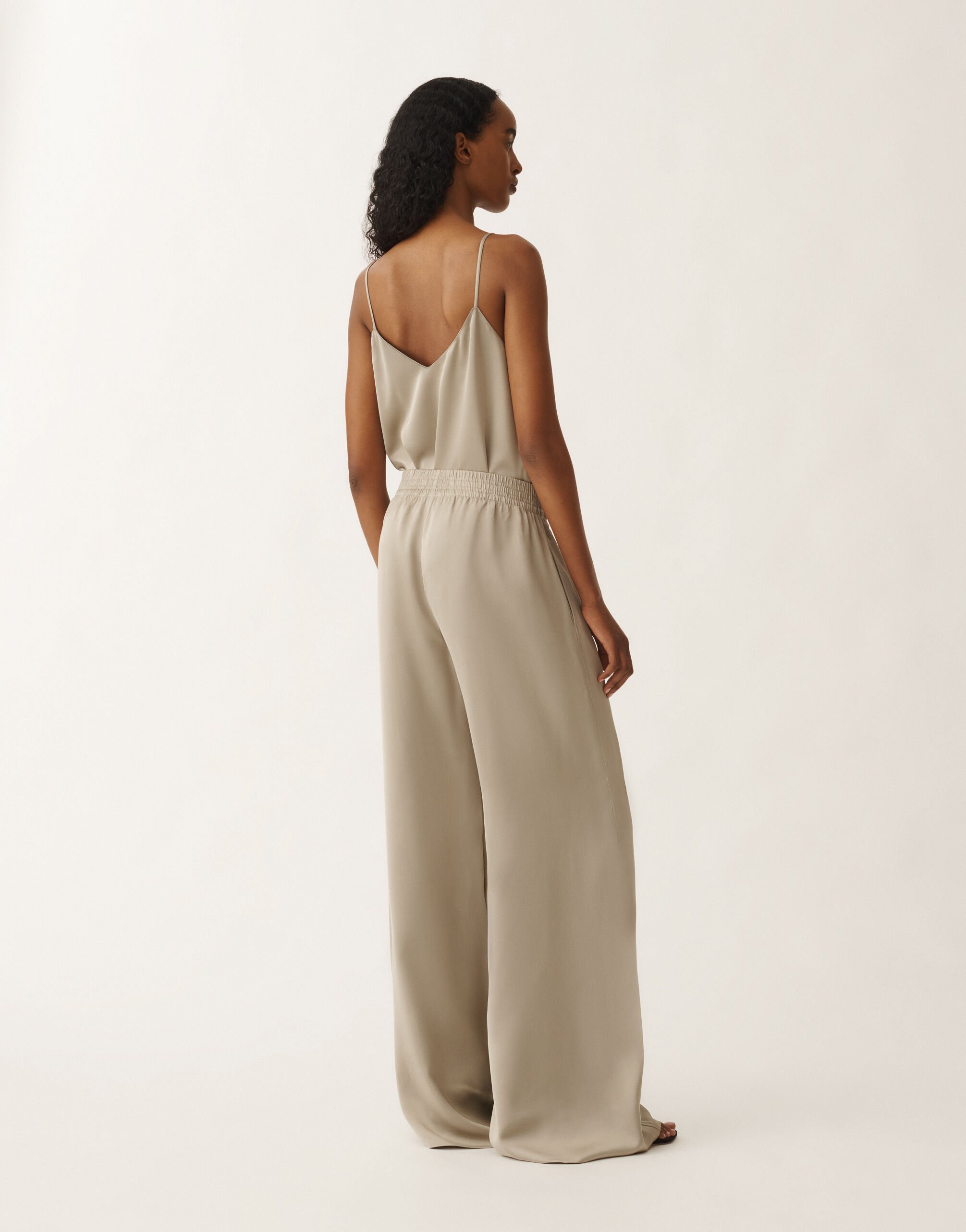 Fabiana Filippi Pantalon Amelia en satin de viscose, argile ARGILE PAD265F291D6230000