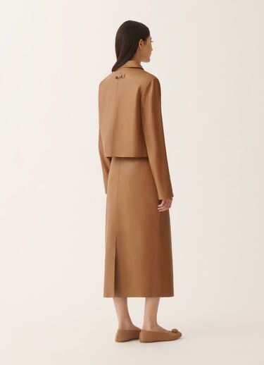 Fabiana Filippi Boxy jacket in lissé nappa, wicker Wicker PLD266F208L7980000