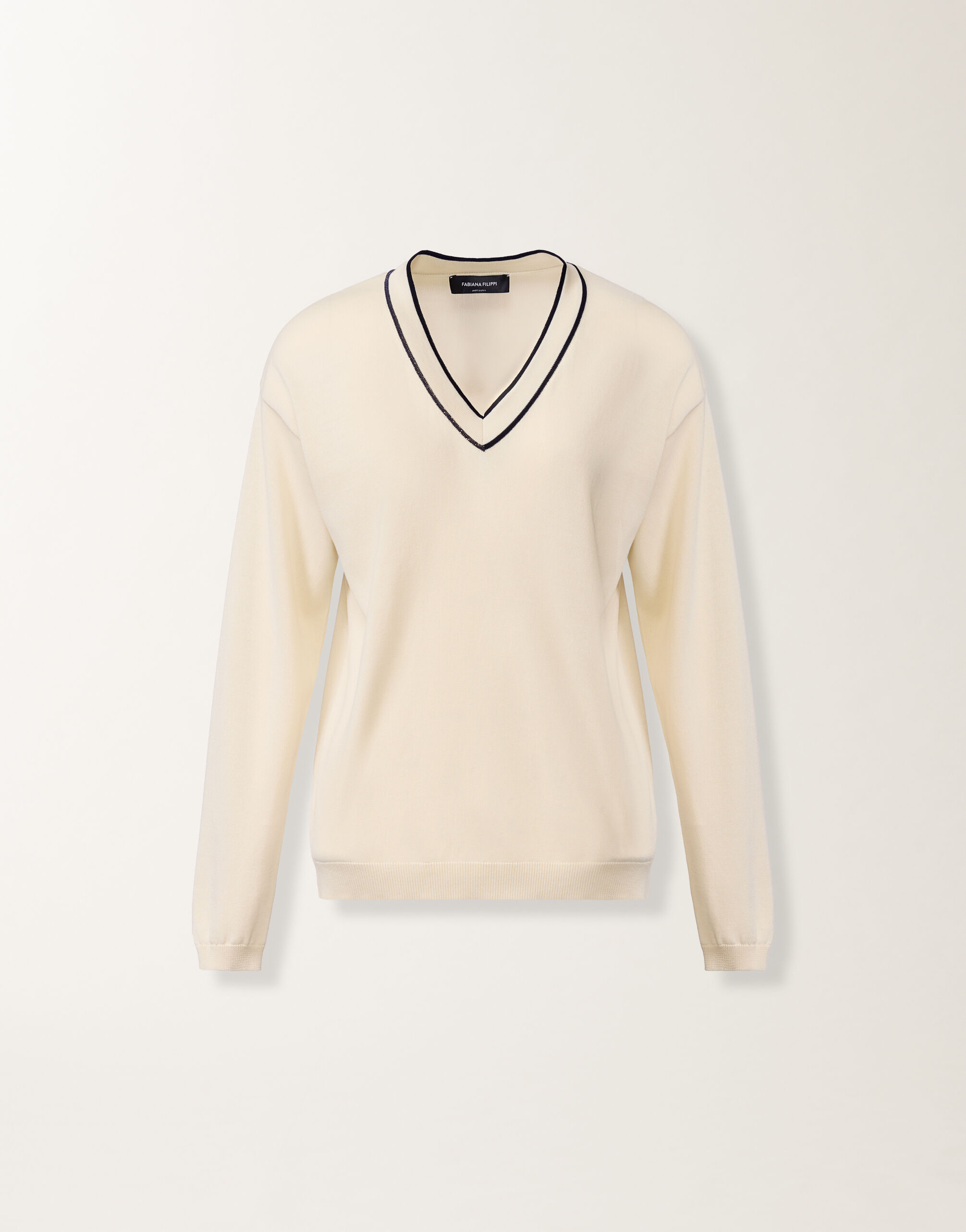 Pull en coton biologique, beurre et bleu nuit Fabiana Filippi Pull en coton biologique, beurre et bleu nuit BLEU NUIT MAD276F060M1810000