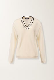 Fabiana Filippi Pull en coton biologique, beurre et bleu nuit BLEU NUIT MAD276F060M1810000