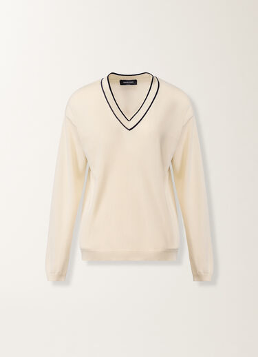 Pull en coton biologique, beurre et bleu nuit Fabiana Filippi Pull en coton biologique, beurre et bleu nuit BLEU NUIT MAD276F060M1810000