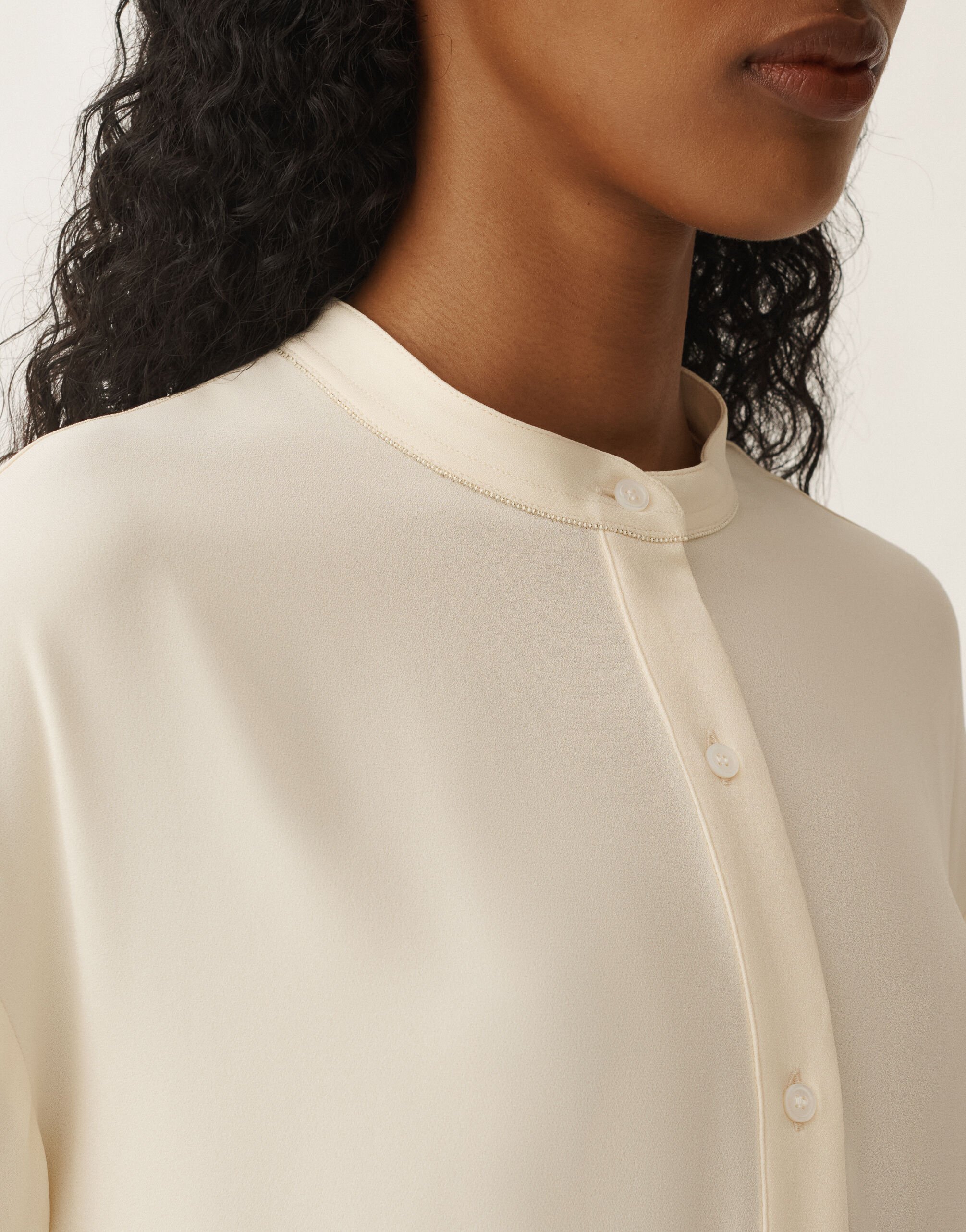 Fabiana Filippi Envers satin shirt, vanilla WHITE CAD265F356L2880000