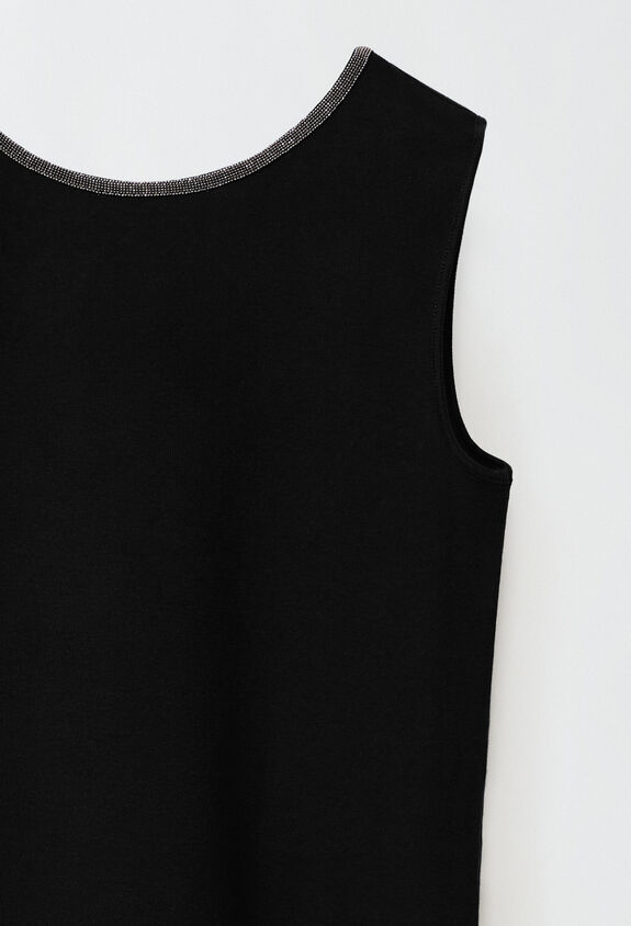 Fabiana Filippi Tank Top aus geripptem Jersey, schwarz SCHWARZ JED273B556I7800000