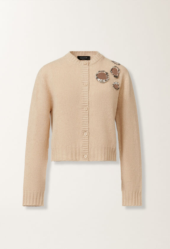 Fabiana Filippi Platinum cardigan, rope BEIGE MAD215F057L5370000