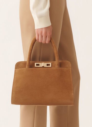 Fabiana Filippi Medium suede handbag, wicker BROWN BGD215A852L8070000