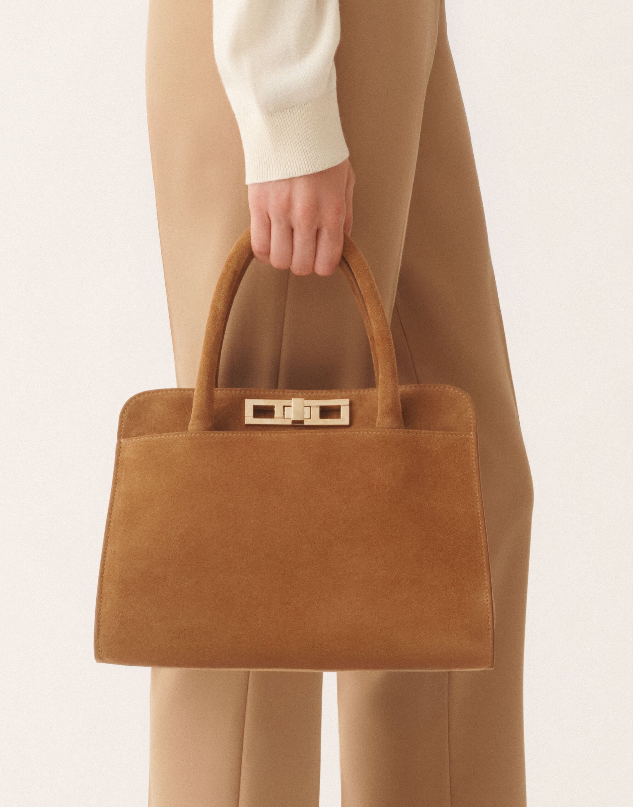 Fabiana Filippi Medium suede handbag, wicker BROWN BGD215A852L8070000