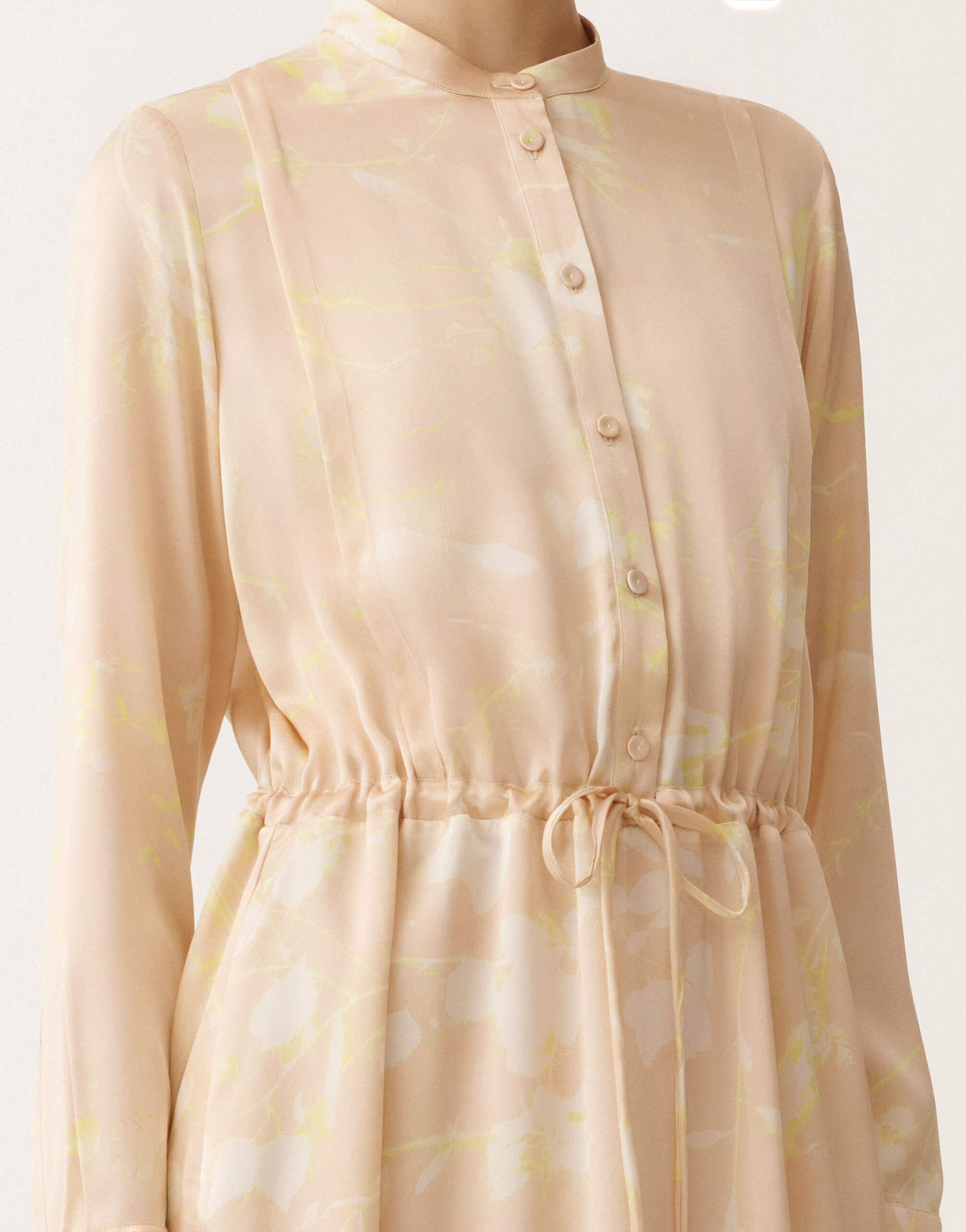 Fabiana Filippi Blusenkleid mit Print Tilia aus Seide, puderrosa ROSA ABD265F206D8270000