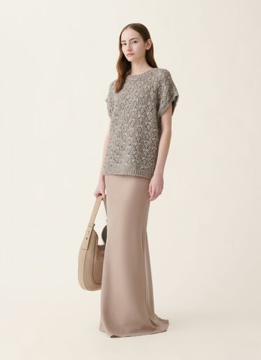 Oversized-Pullover aus gepolstertem Garn, mocha Fabiana Filippi Oversized-Pullover aus gepolstertem Garn, mocha Mocha MAD216F101M3150000