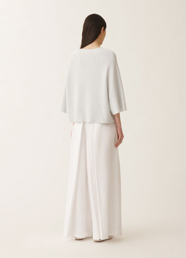 Fabiana Filippi Organic cotton and lurex cape sweater, optical white WHITE MAD275F495L4520000