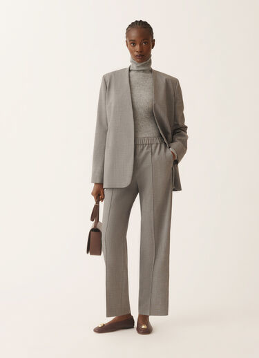Fabiana Filippi Pantalone Gubbio in fresco lana bistretch, roccia melange Grigio PAD215F322L5230000