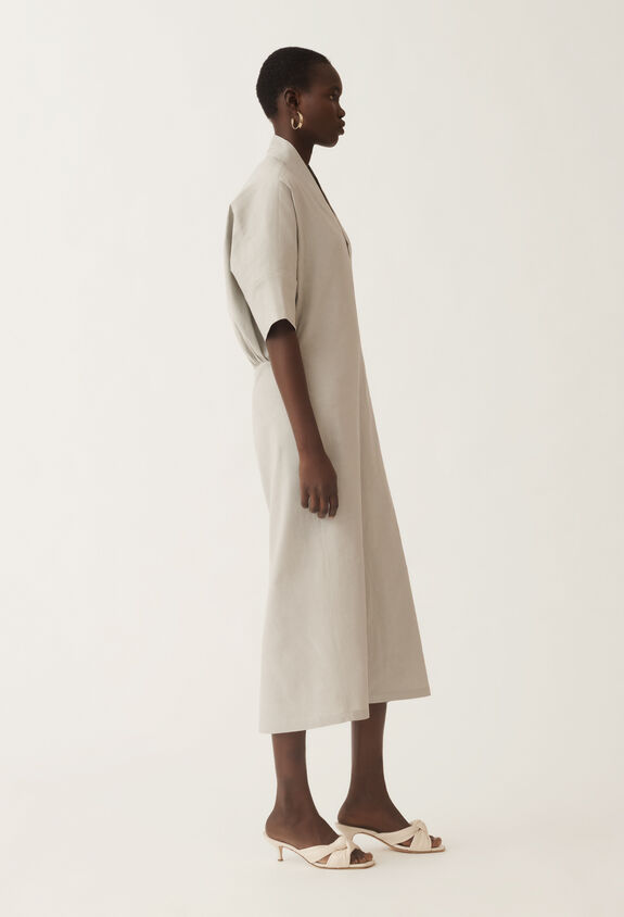 Fabiana Filippi Kleid aus Leinen und Stretch-Viskose, stahl STAHL ABDC02F119H5490000