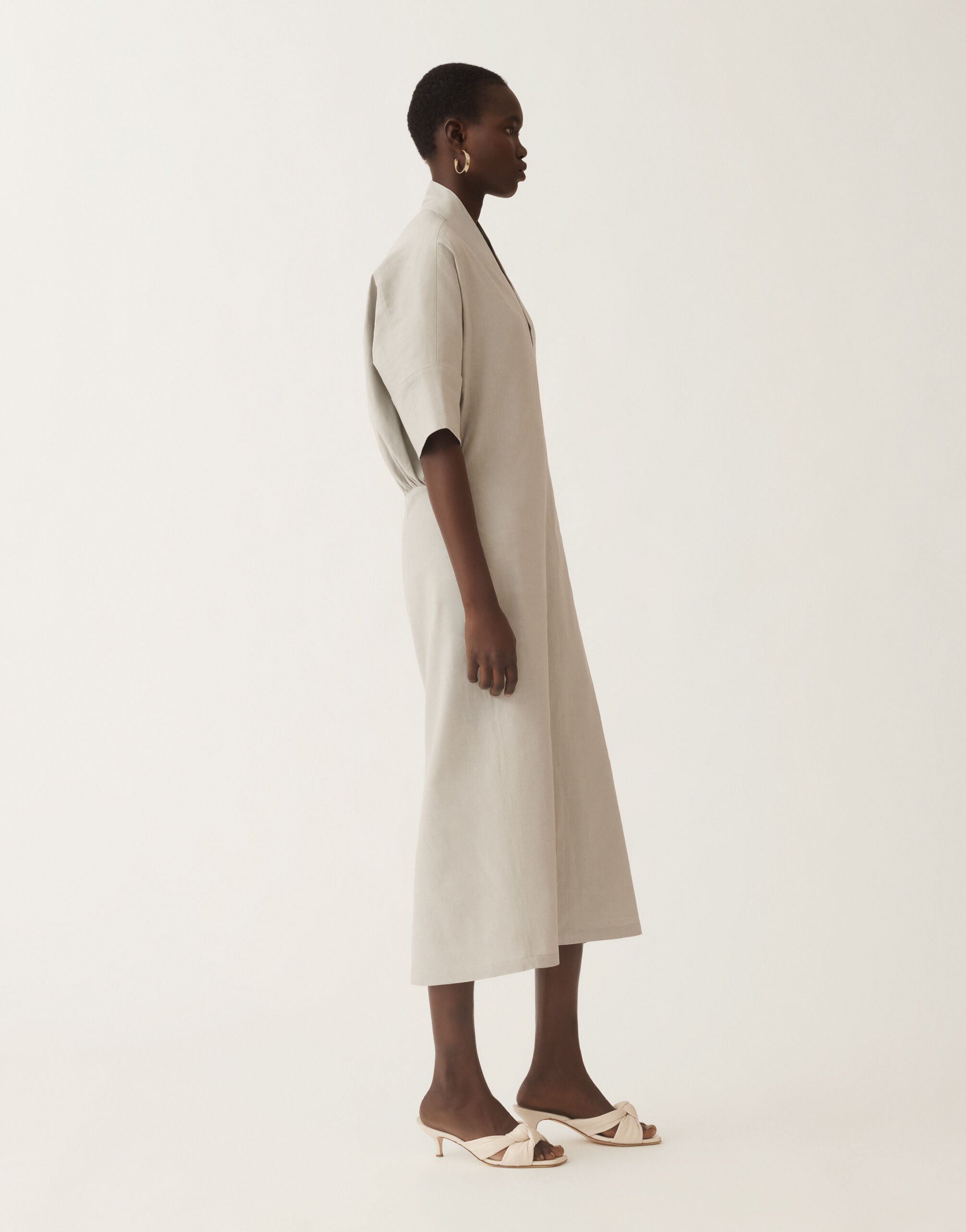 Fabiana Filippi Kleid aus Leinen und Stretch-Viskose, stahl STAHL ABDC02F119H5490000
