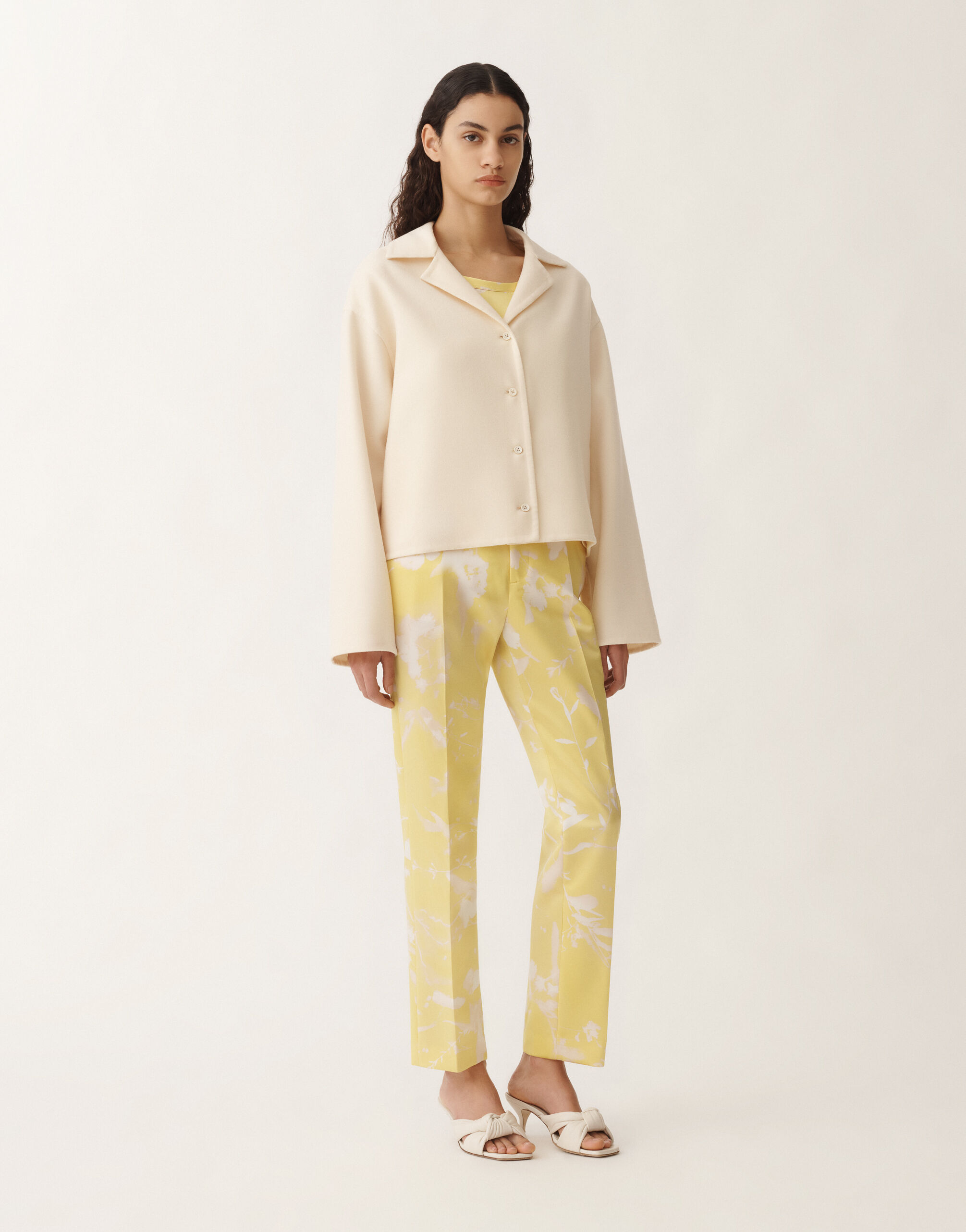 Fabiana Filippi Jacke aus Double-Gewebe aus Wolle, vanillefarben WEISS CTD265F225D8040000