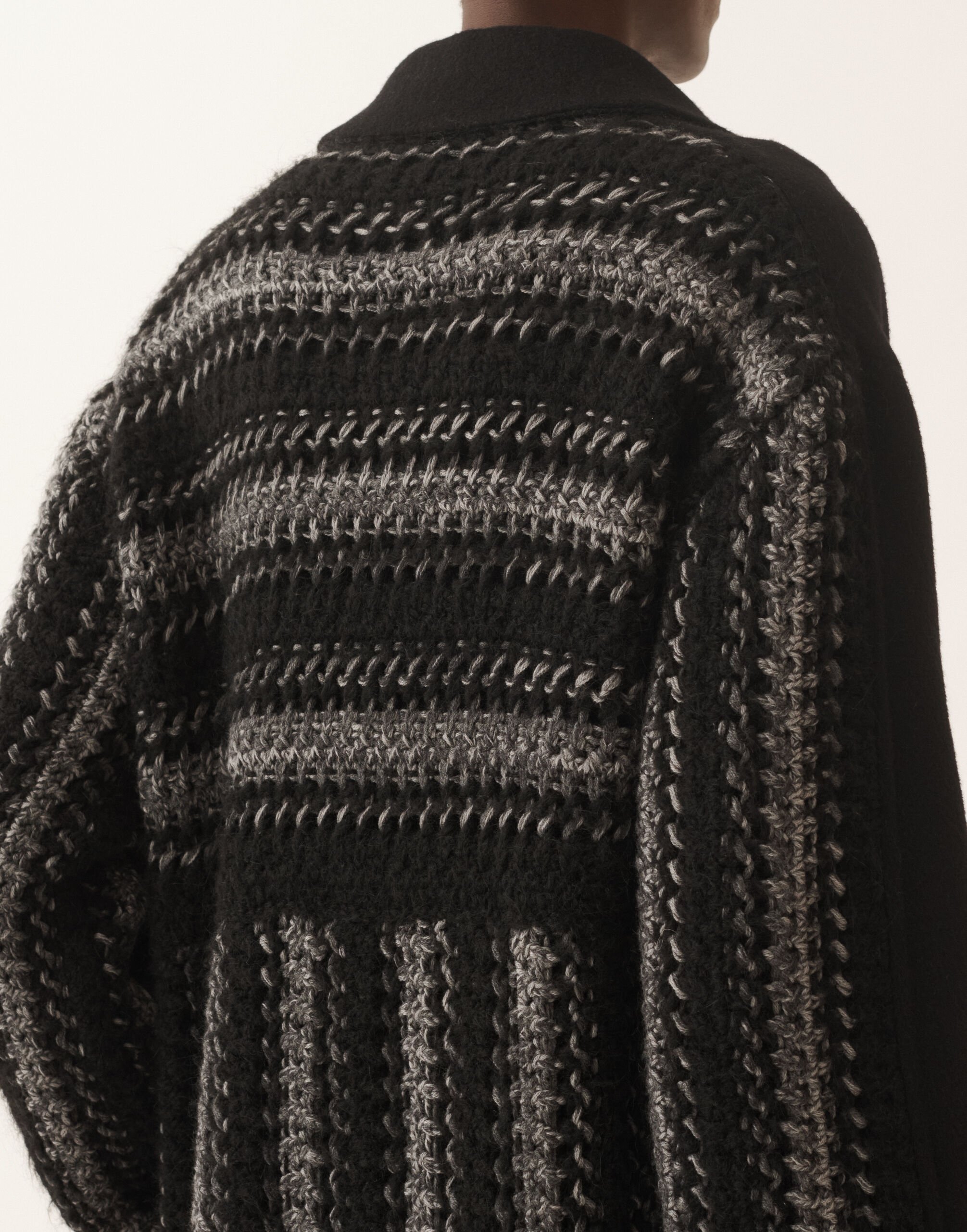 Fabiana Filippi Mantel aus weicher, doppellagiger Wolle und Kaschmir, schwarz Schwarz CTD225F744L7010000
