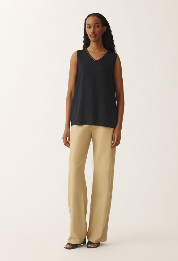 Fabiana Filippi Top in sablé stretch, blu notte BLU NOTTE TPD265F773L2350000