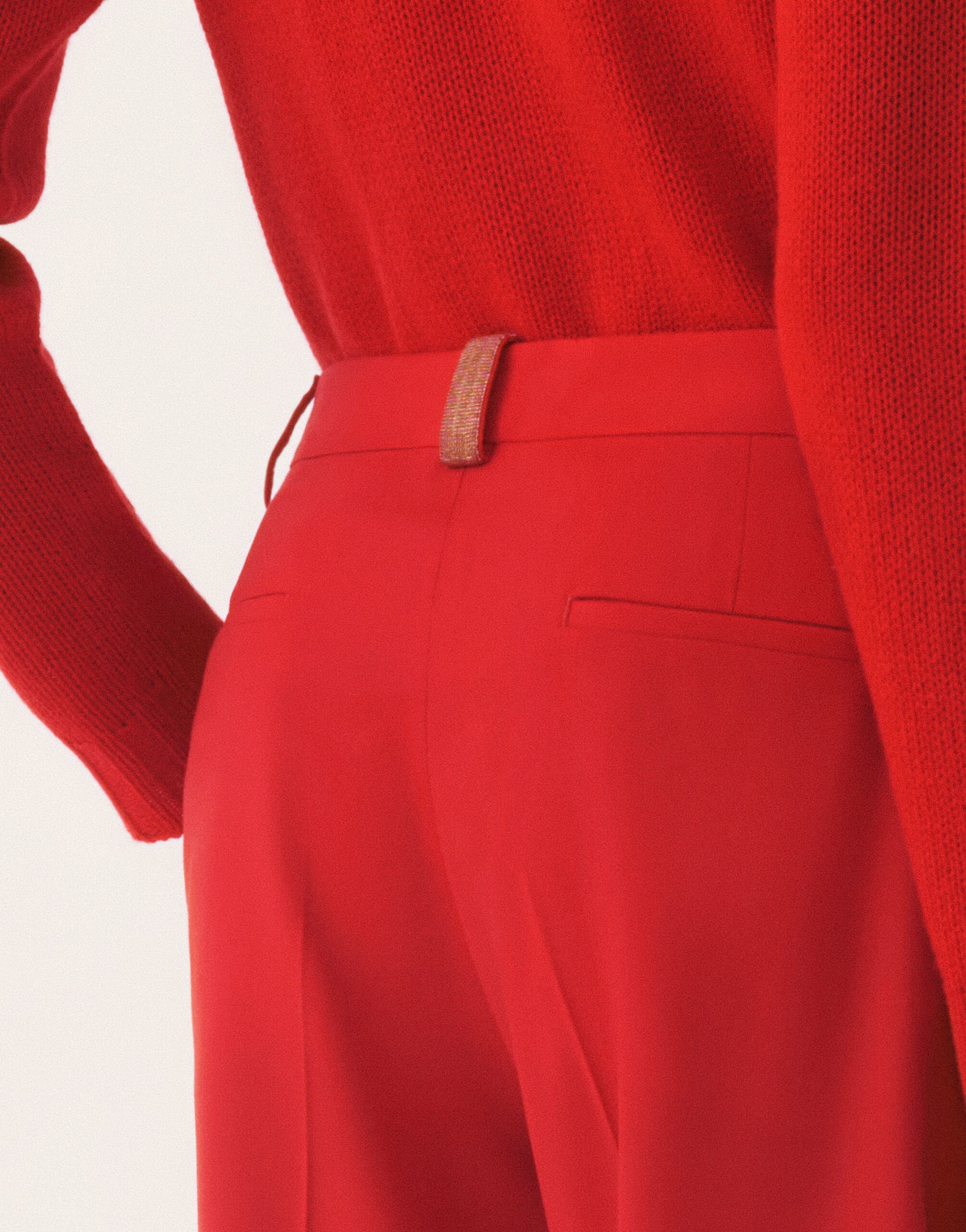 Fabiana Filippi Bi-stretch fresco wool trousers, lacquer Red PAD225F793L6710000