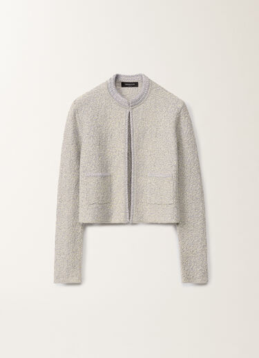 Fabiana Filippi Lurex knit tweed cardigan, vanilla and mauve VANILLA/LAVENDER MAD275F584L3660000