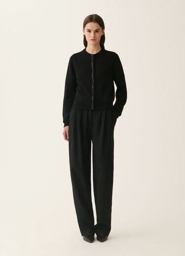 Fabiana Filippi Platinum cardigan with crystals, black Black MAD226F498M4800000
