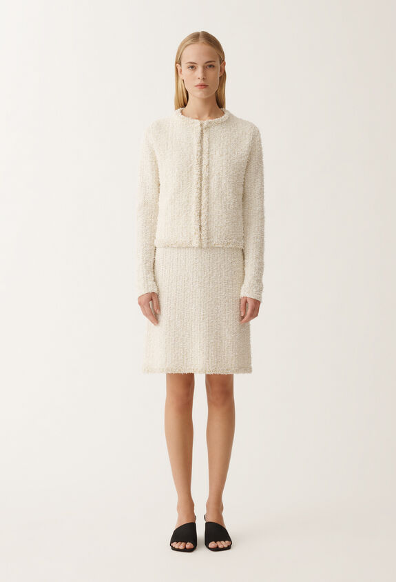 Fabiana Filippi TWEED TRIMMED CROPPED CARDIGAN WHITE MAD265F139L1670000