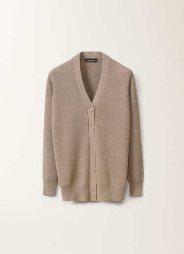 Fabiana Filippi Organic cotton and lurex cardigan, clay CLAY MAD275F496L4520000