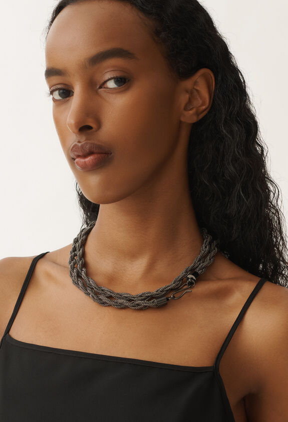 Fabiana Filippi Diamond wire torchon necklace, black BLACK BXD265A945L2690000