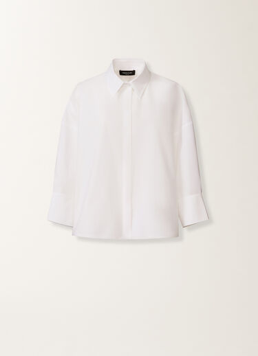 Fabiana Filippi Cropped shirt in optic white poplin White CAD266F309L5820000
