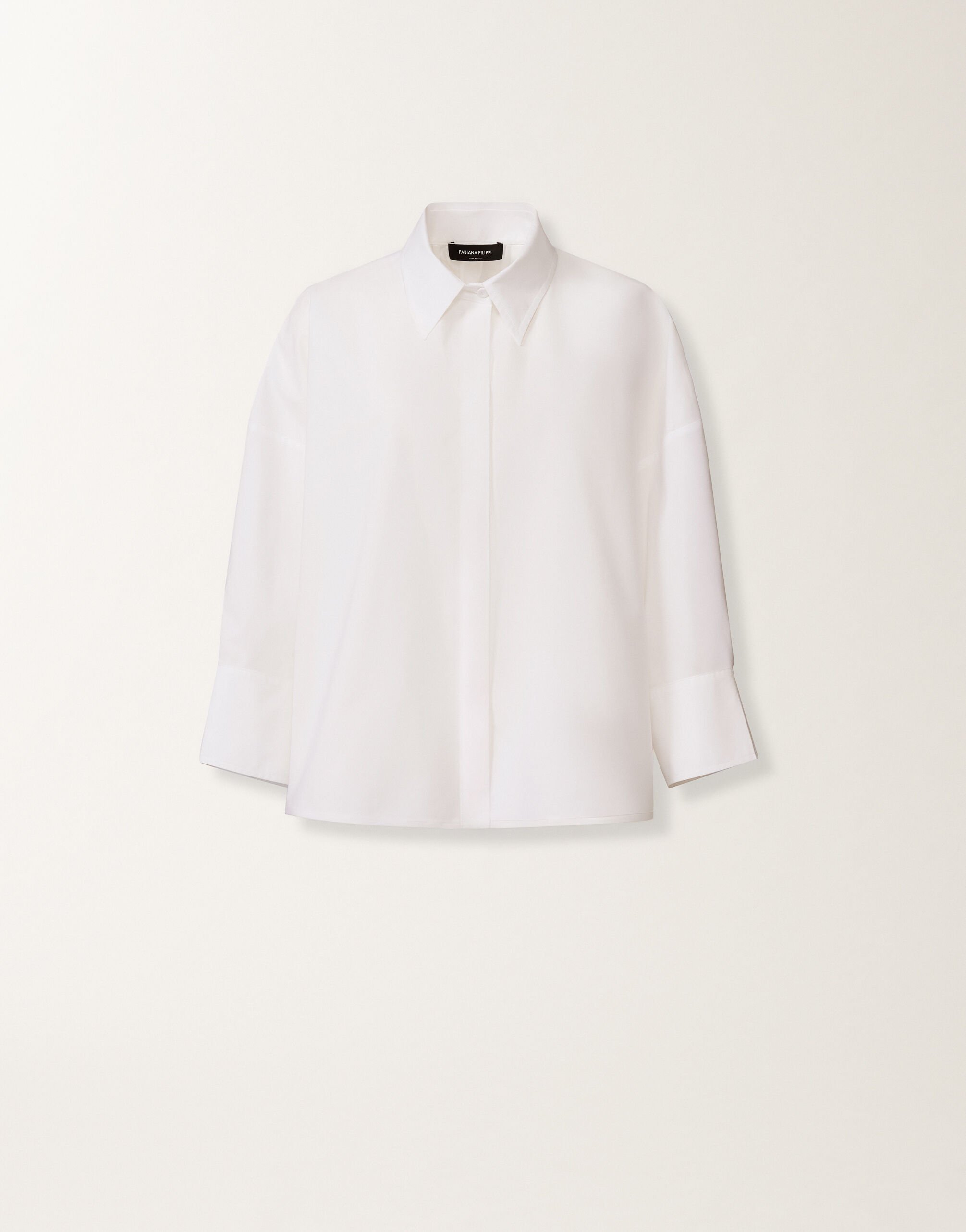 Fabiana Filippi Cropped shirt in optic white poplin White CAD266F309L5820000