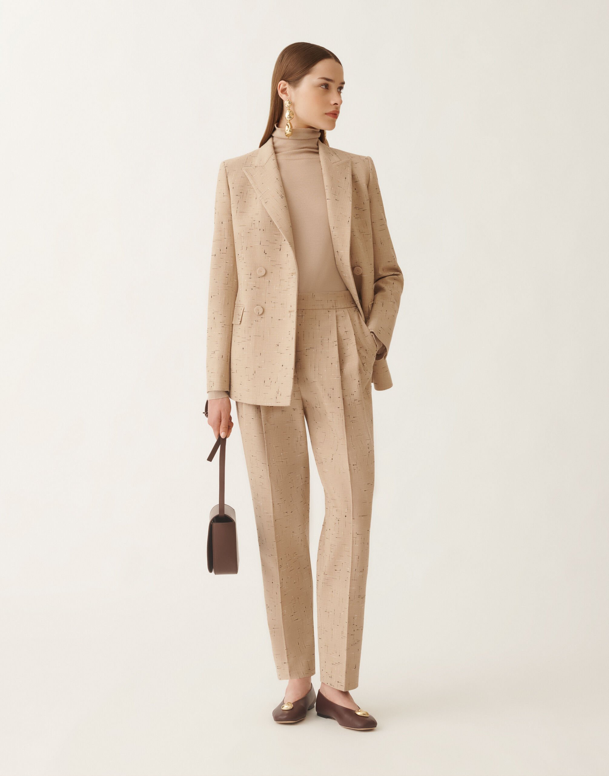Fabiana Filippi Hose aus geknöpftem Tailoring, ahornfarben Beige PAD215F358D8920000