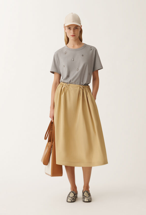 Fabiana Filippi Technical taffeta skirt, gold YELLOW GND265F410D2600000