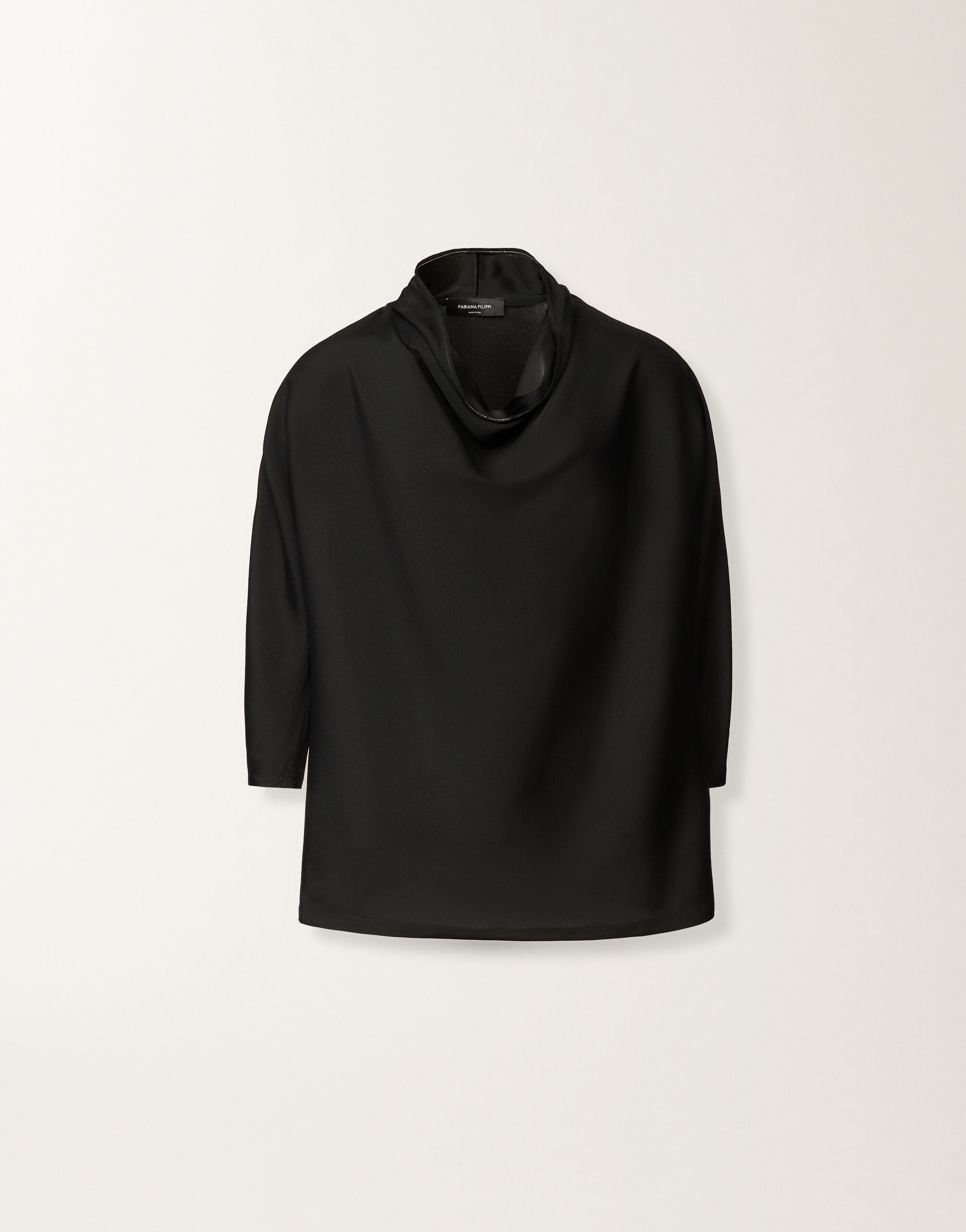 Fabiana Filippi Top in enver satin, black Black TPD225F843L7030000