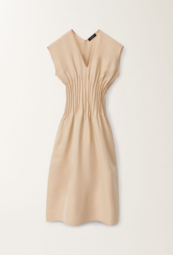 Fabiana Filippi Fluid linen and viscose dress, sand ECRU ABD275F639D5440000