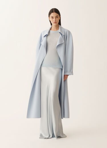 Fabiana Filippi Double wool trench coat, aqua Blue CTD266F244L7360000