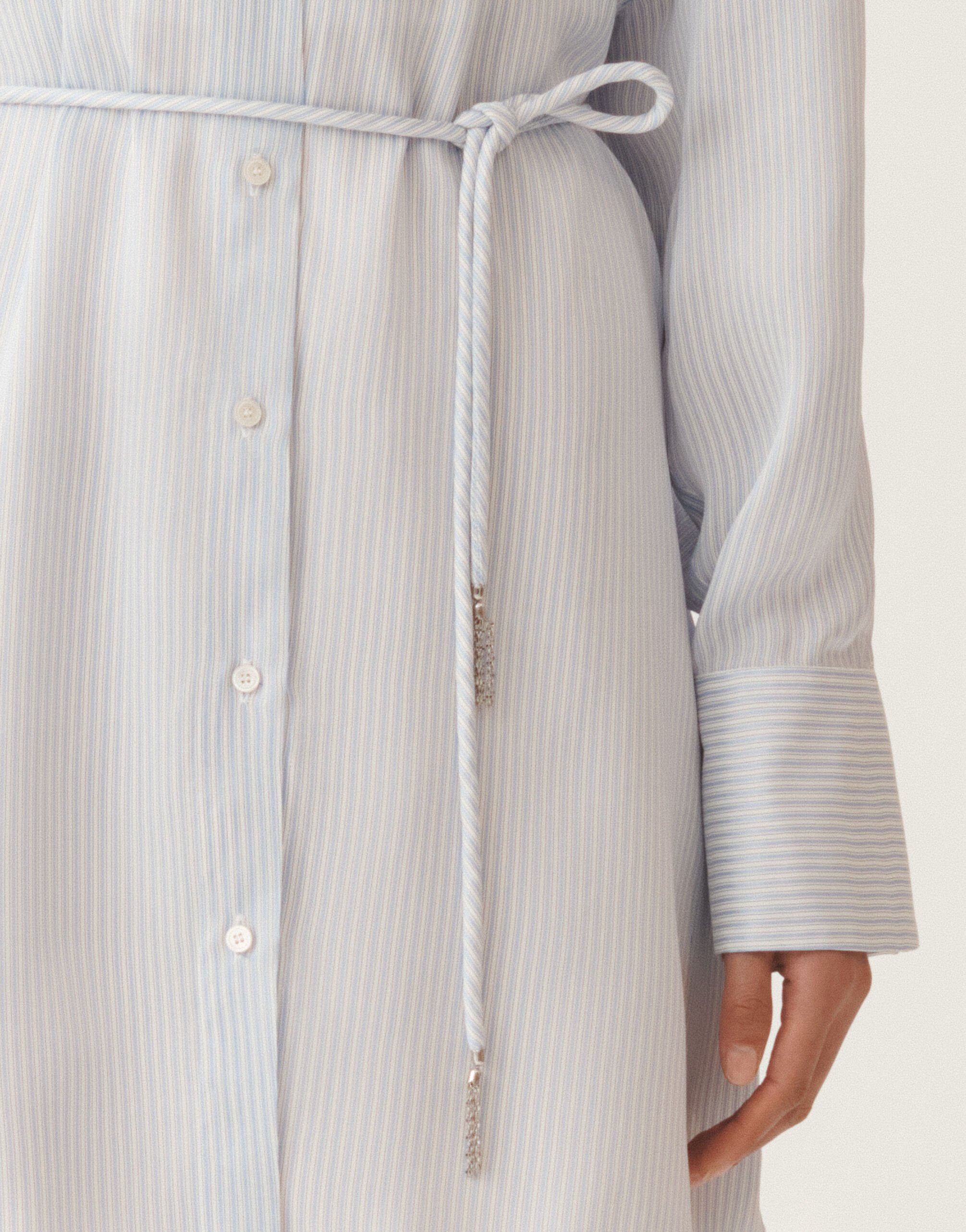 Fabiana Filippi Chemise en viscose et soie multi-rayée, blanc et bleu ciel BLEU CIEL CADC02F131H8950000