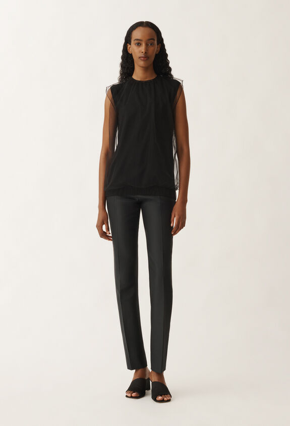 Fabiana Filippi Top aus Kaschmir und Seide, schwarz SCHWARZ MAD265F024L2940000