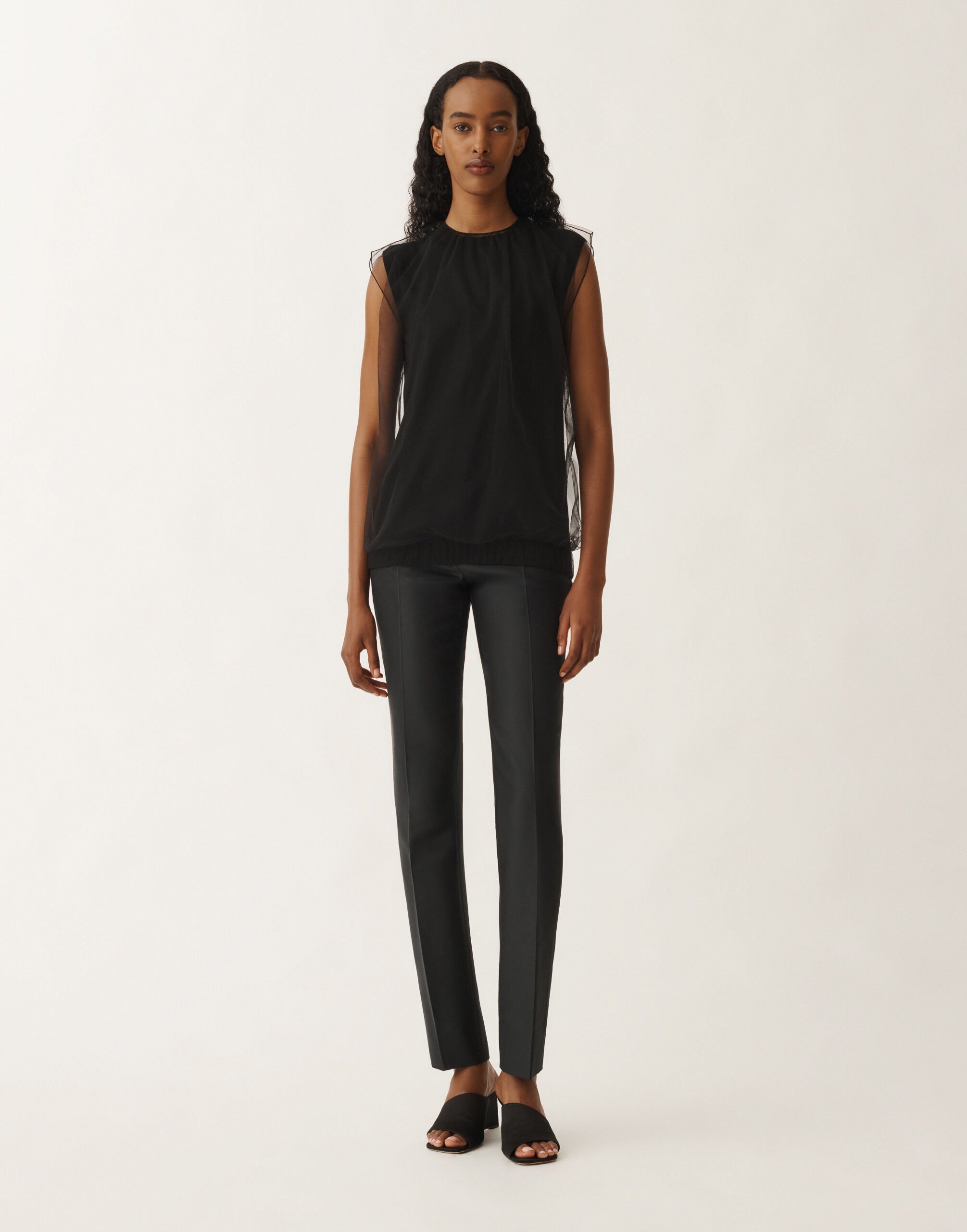 Fabiana Filippi Cashmere and silk vest top, black BLACK MAD265F024L2940000