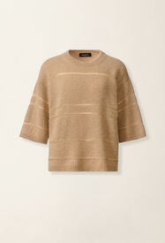 Fabiana Filippi Striped Platinum and mohair sweater, beech Beech MAD226F388M4770000