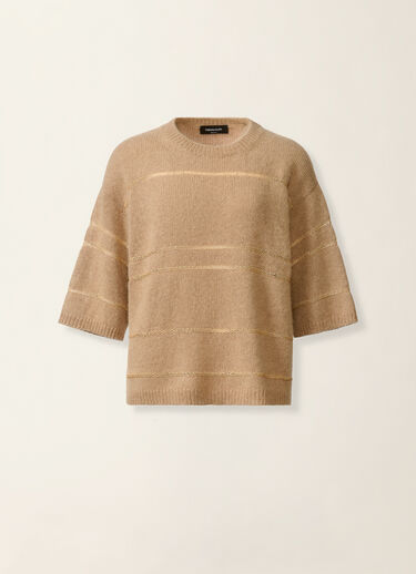 Striped Platinum and mohair sweater, beech Fabiana Filippi Striped Platinum and mohair sweater, beech Beech MAD226F388M4770000