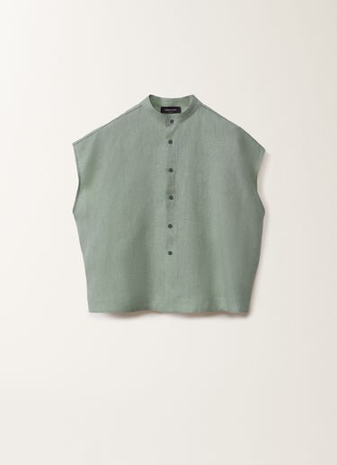 Fabiana Filippi Camisa de tela de lino, verde azulado TURQUESA CAD275F883L3770000