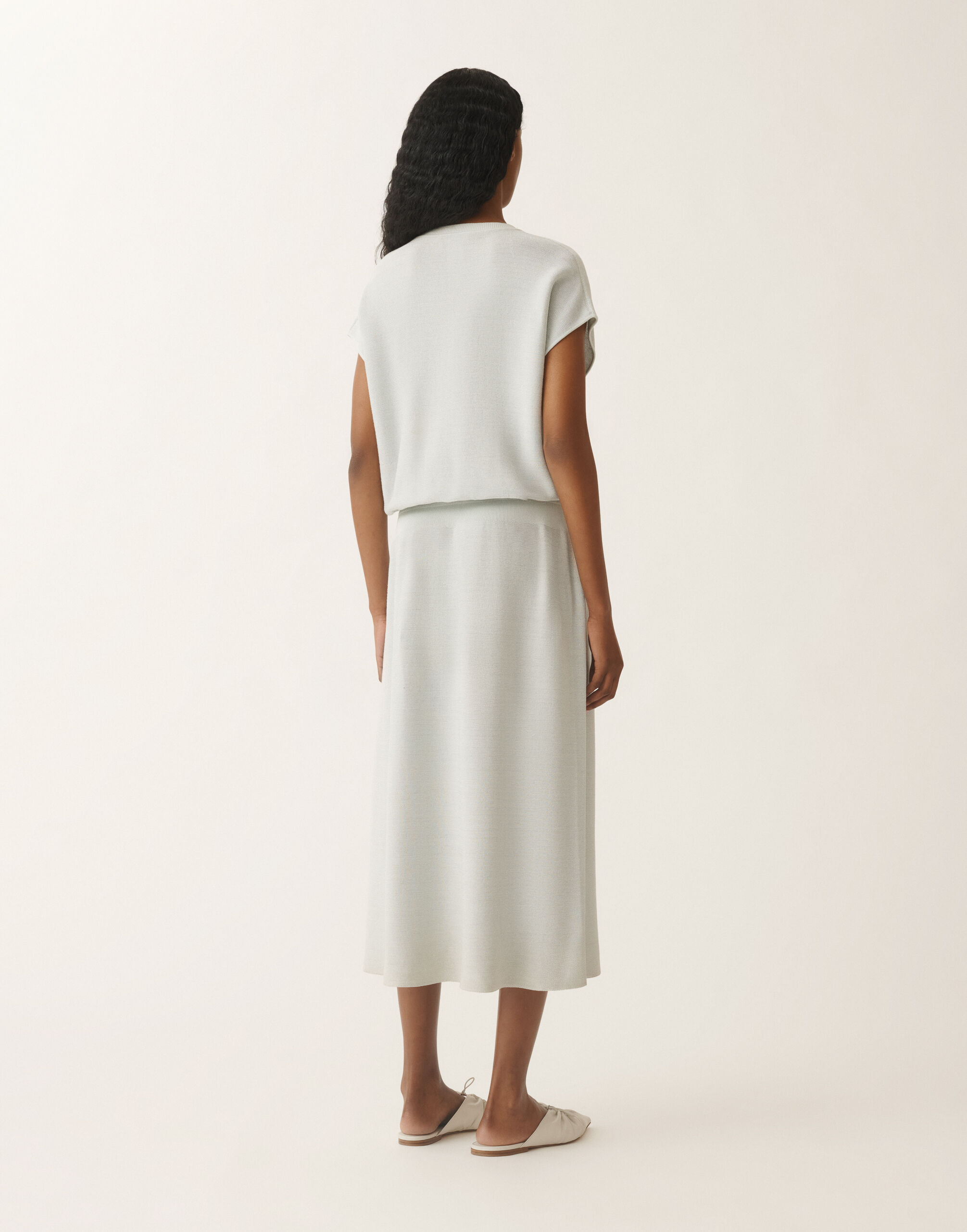 Fabiana Filippi Cotton dress with lurex, aqua green AQUAGREEN ABD275F625L2330000