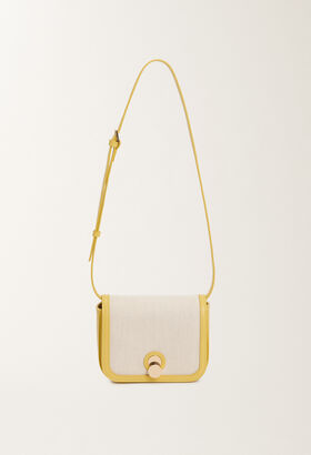 Fabiana Filippi CANVAS ECLISSI MINI MESSENGER BAG WITH LEATHER TRIM YELLOW BGD265A849L2120000