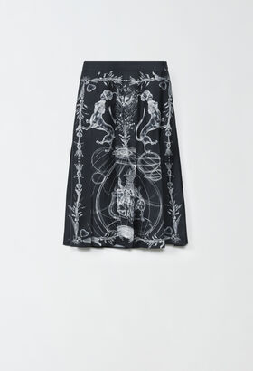 Fabiana Filippi PRINTED TWILL PLEATED SKIRT BLACK CTD224F712D7710000