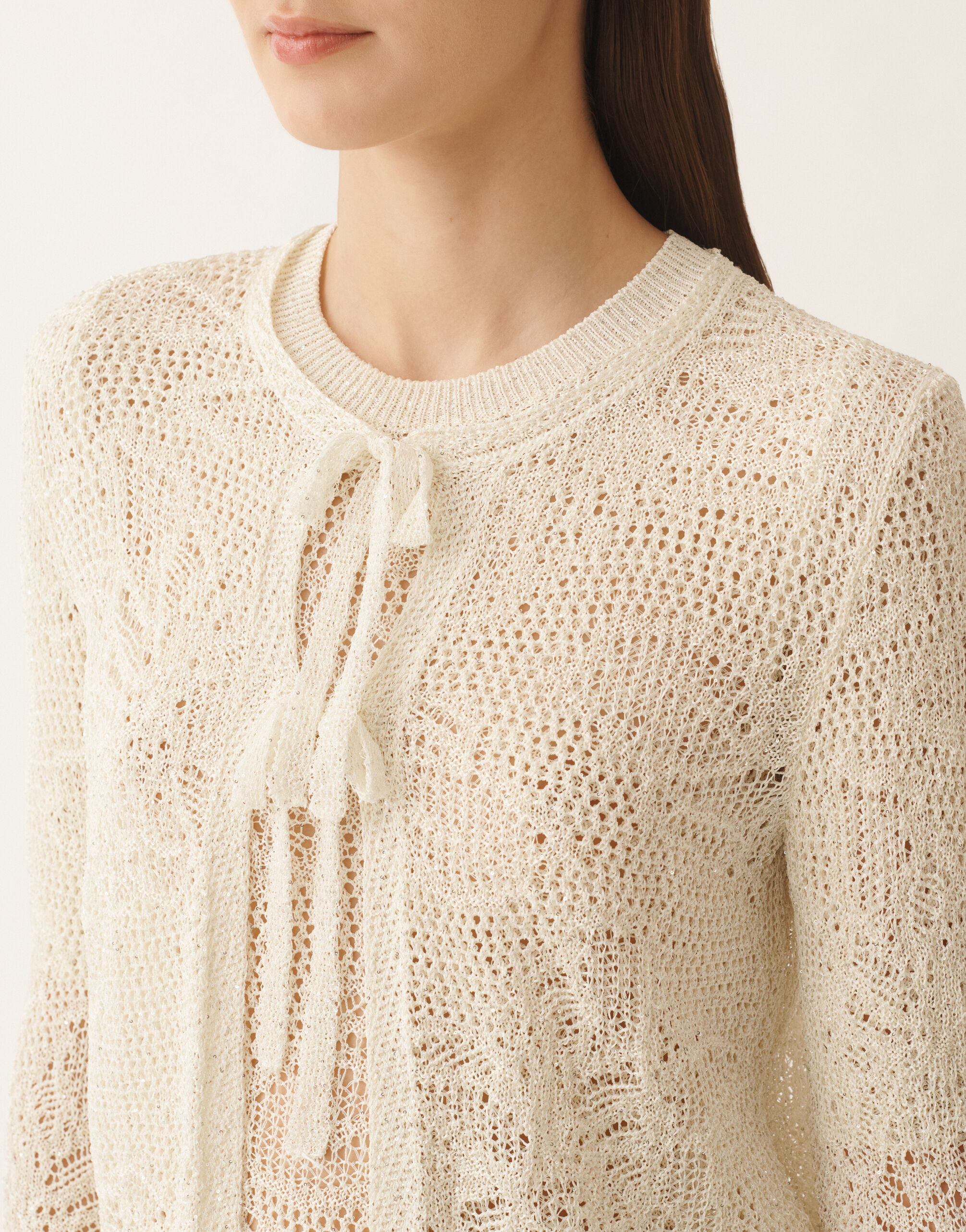 Fabiana Filippi Cardigan en micro paillettes, mastice MASTIC MAD276F509D8640000