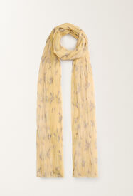 Fabiana Filippi Pleated tulle maxi scarf with painted botanical print, canary CANARY SAD275A023L3870000