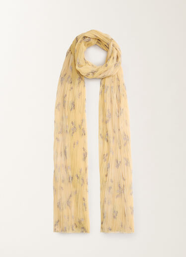 Fabiana Filippi Pleated tulle maxi scarf with painted botanical print, canary CANARY SAD275A023L3870000