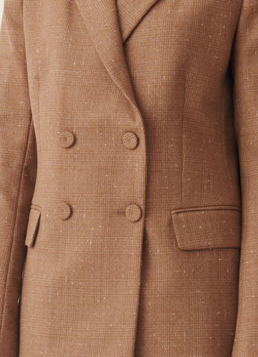 Fabiana Filippi Double-breasted jacket in Prince of Wales check, birch Brown GCD225F207L6580000
