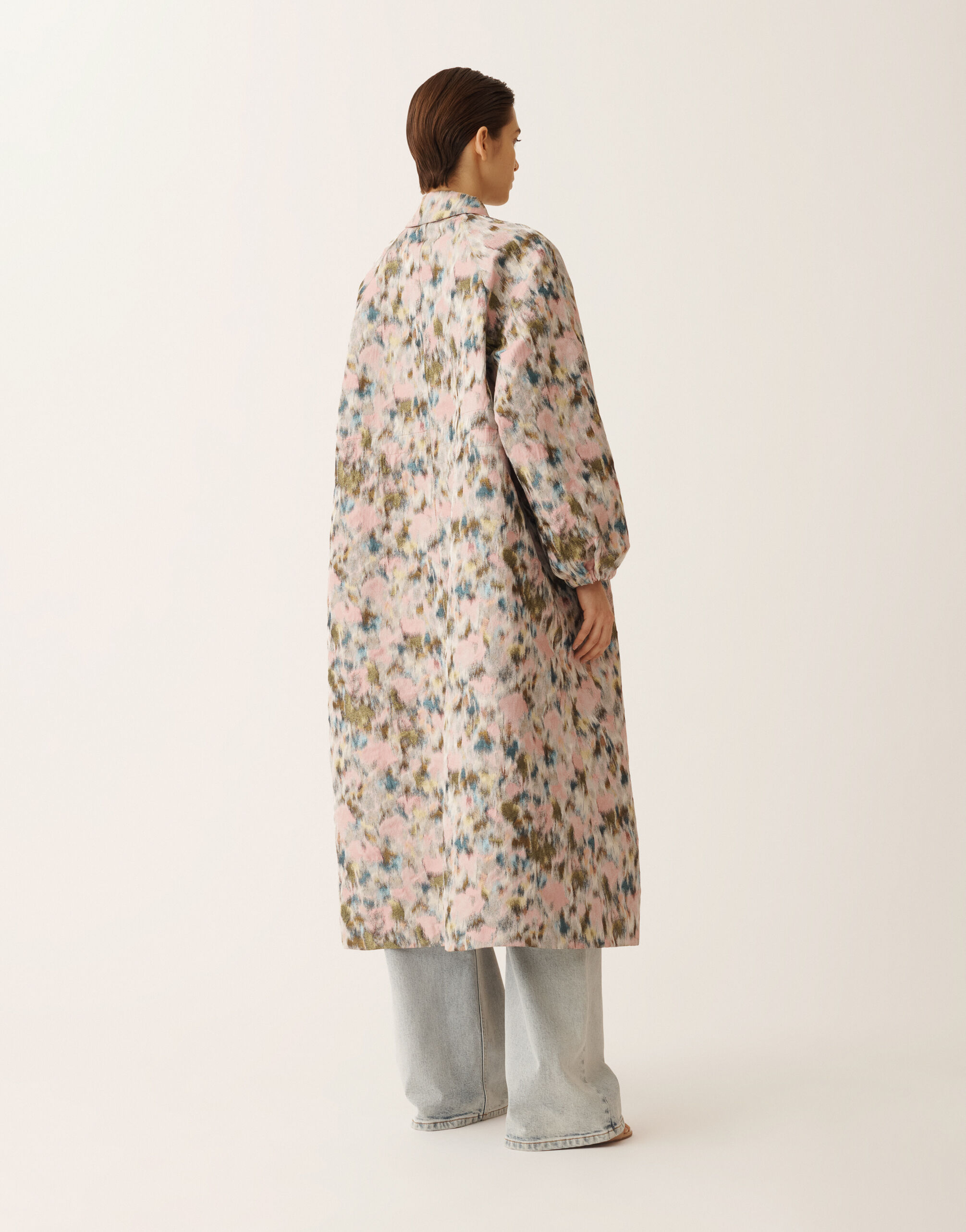 Fabiana Filippi Long trench in technical chiné, chiné CHINÉ CTD276F698D9490000