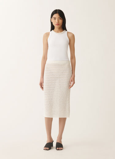 Fabiana Filippi Cotton skirt with sequins, white WHITE GND275F788L3530000