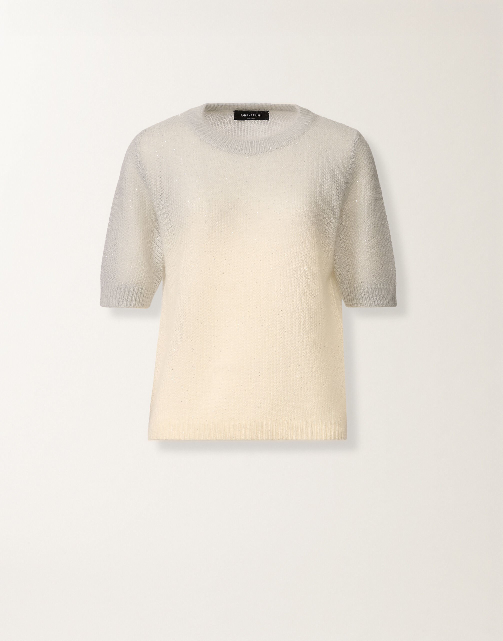 Fabiana Filippi Mohair sweater with sequins in shaded raffia and gray Gray MAD266F131L9000000